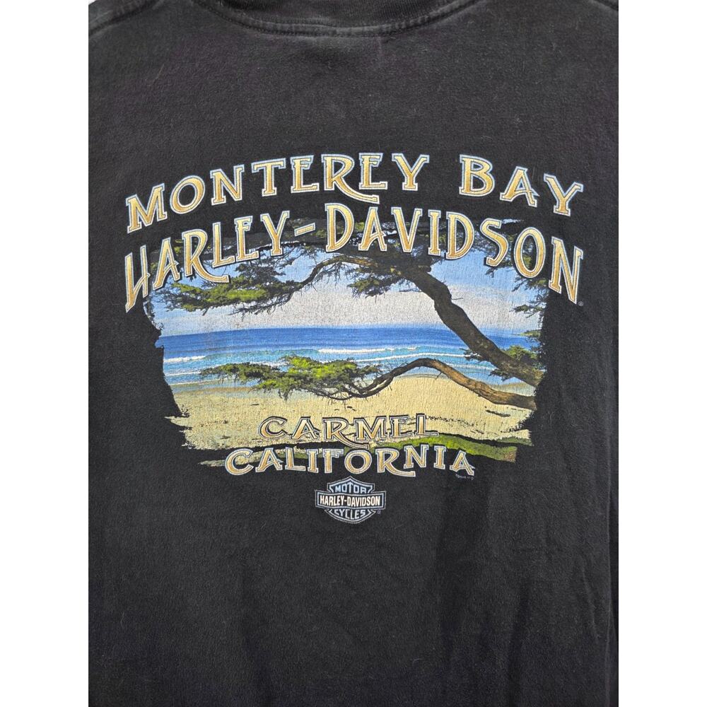 Harley-Davidson Monterey Bay‎ Graphic T-Shirt 2XL Black Cotton